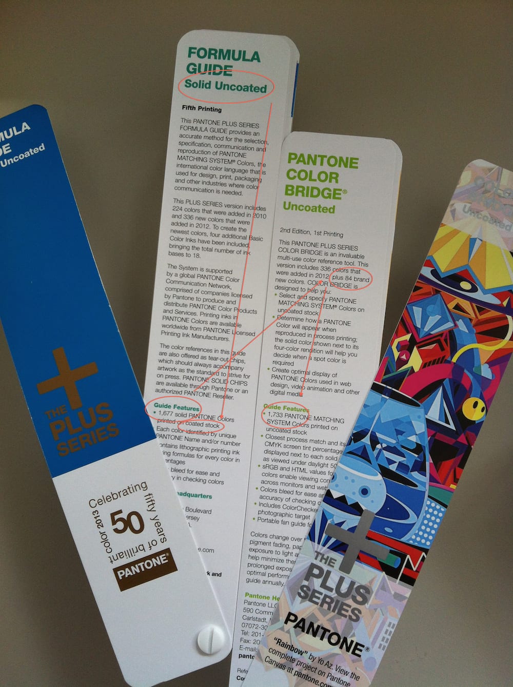 I have put the current Pantone Plus guide of March 2014 against the last Pantone 2013 color guide and found some errors.
